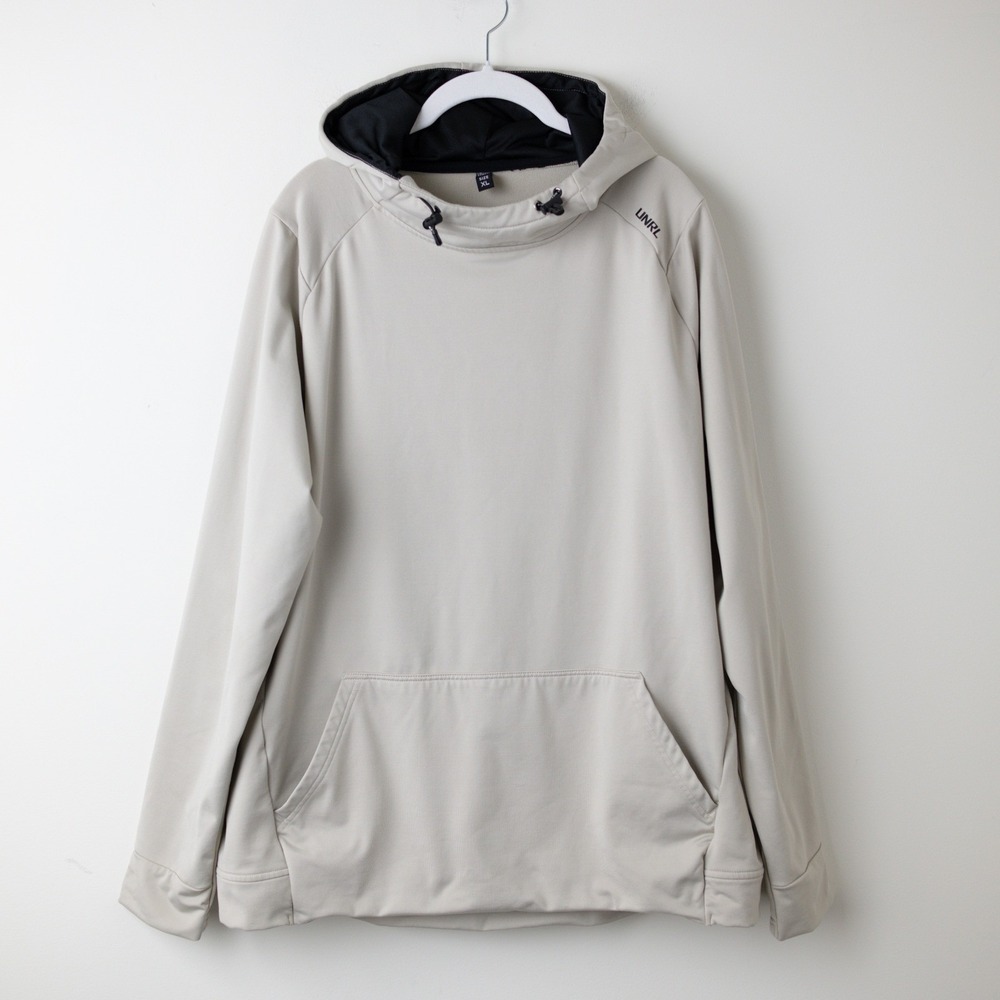 UNRL Crossover II Hoodie Mens XL‎ Beige Athletic Tech Fleece Scuba Hood